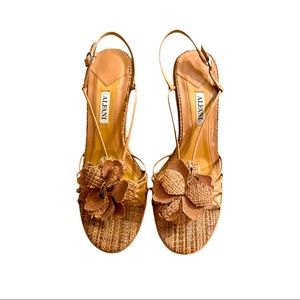 Alfani Austin Beige Heeled Sandals With Floral Details 9M